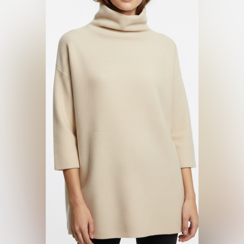 Q2 Women's Cream Cowl Neck Sweater
